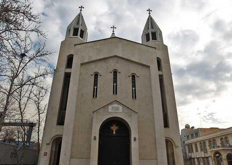 church entrance of  in Tehran Saint Sarkis Cathedral
