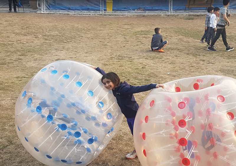 Bubble football field in Enghelab complex , one of the best sport complexes near Parsian Azadi hotel in Tehran