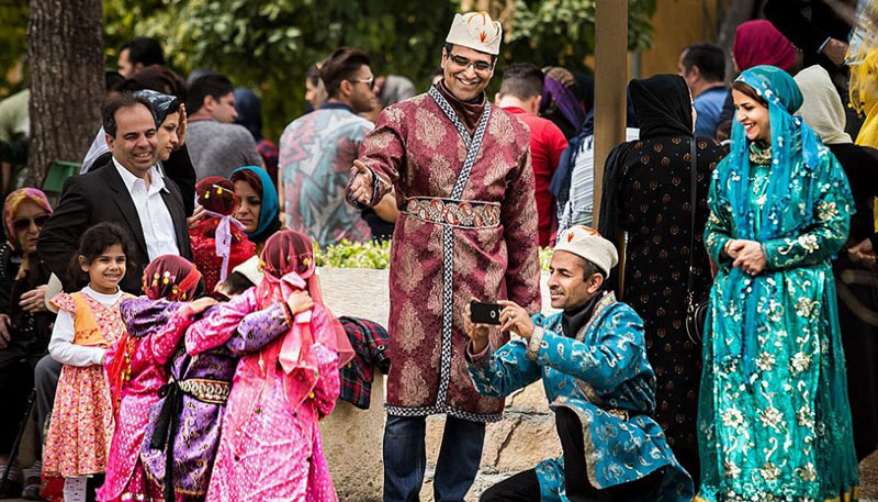 Wearing Traditional Clothes in Eram Garden