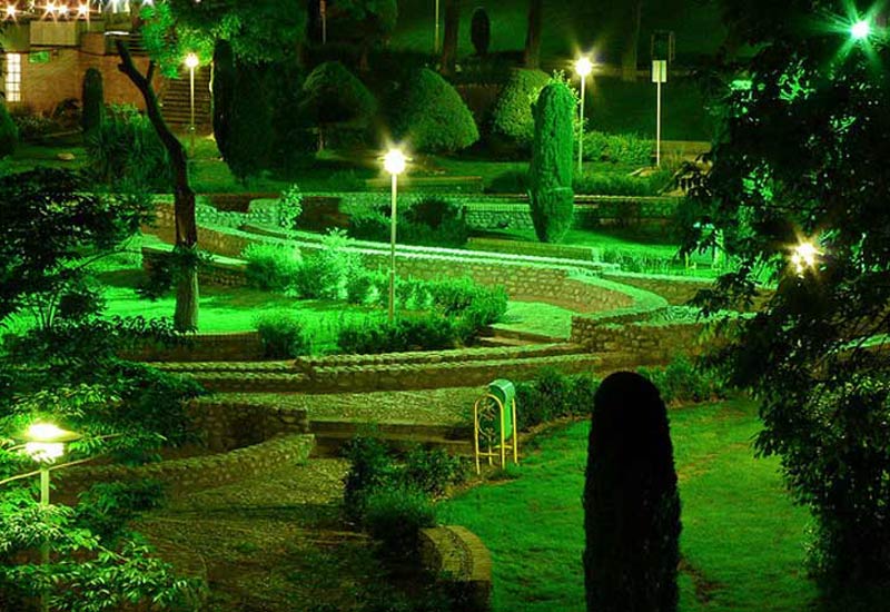 Saei Park at night, one of the top 10 parks near Espinas Persian gulf hotel