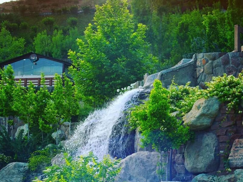 Artificial waterfall in Abshar Park