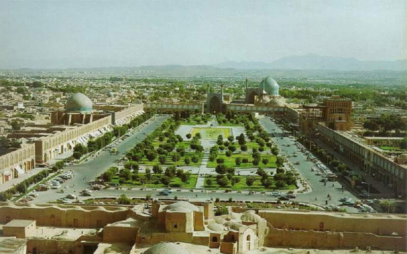 The ruined buildings of Naqsh-e Jahan