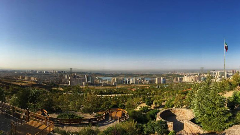Tehran Waterfall park from top view