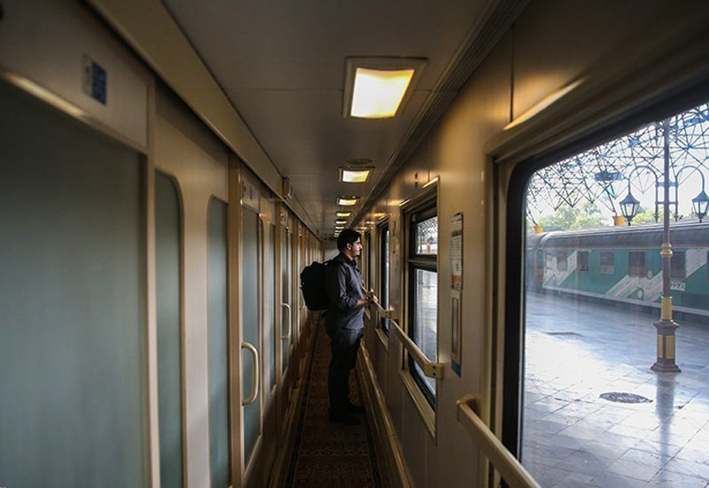 Inside of Raja train in Iran
