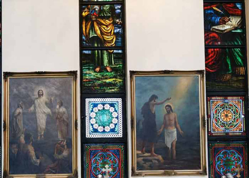old and historical paintings at Tehran Saint Sarkis Cathedral 