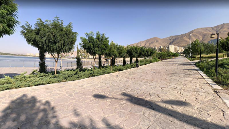 Stony road around Chitgar Lake 