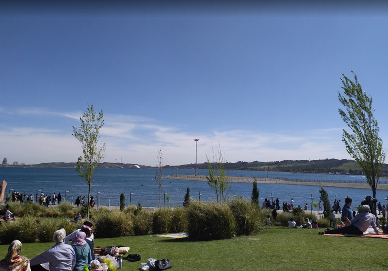 Chitgar Lake in Tehran in summer