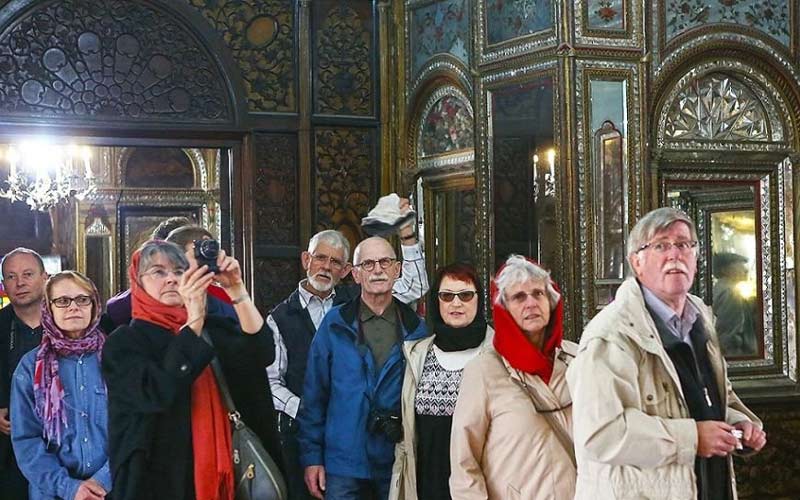 Tourists in Golestan Palace
