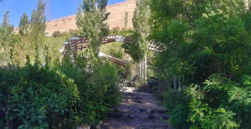 jungle walking road in Tehran waterfall park