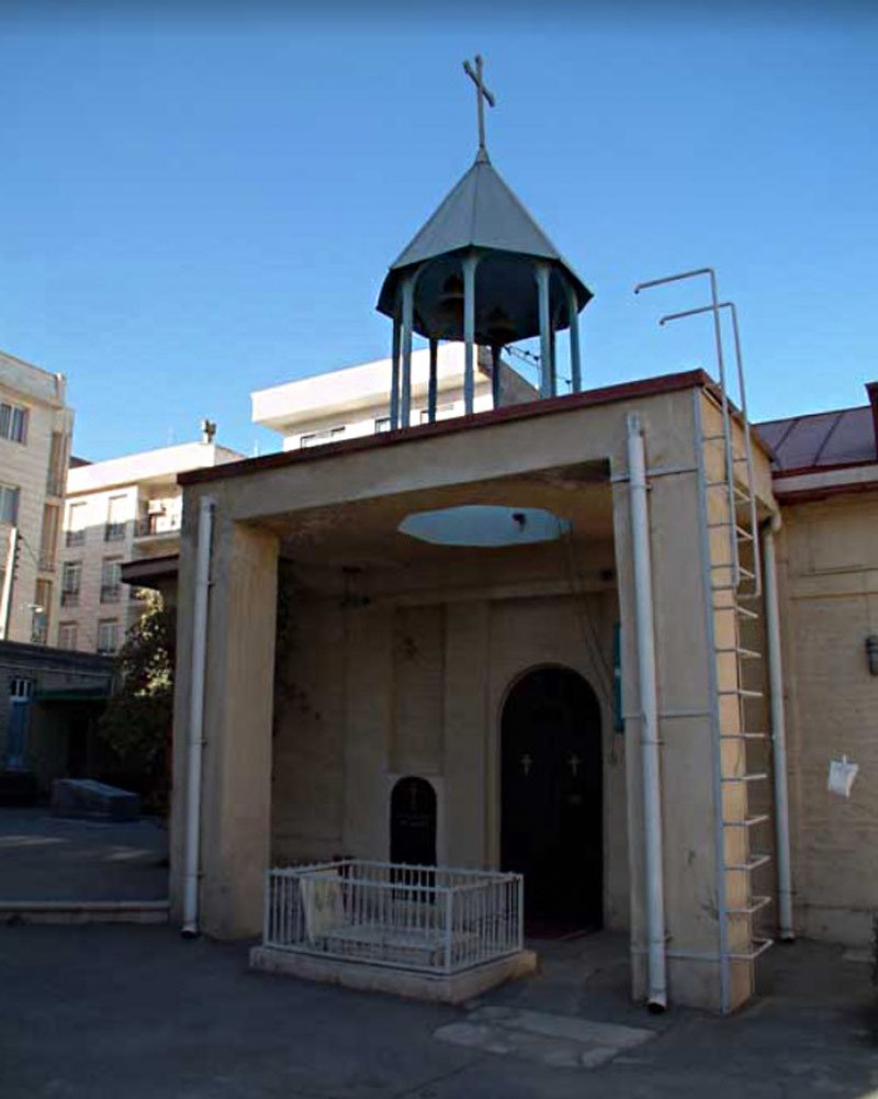 The entrance door of Minas church in Tehran , one of the best religious site and mosques near  Parsian Azadi Hotel