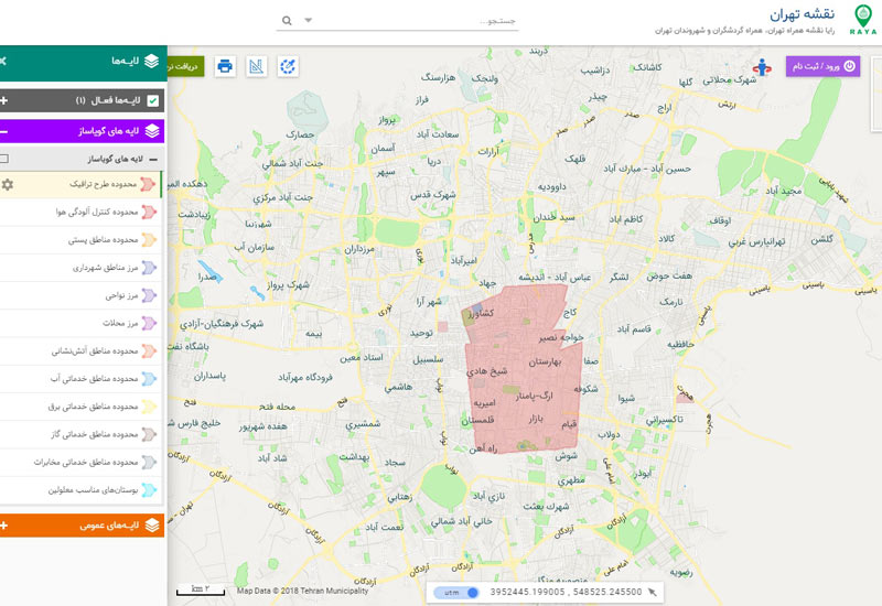 tehran map website